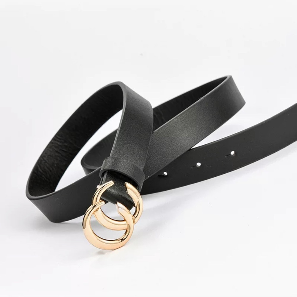 (Last 1) Double C belt for women in camel color with a gold buckle - Picture 3 of 4